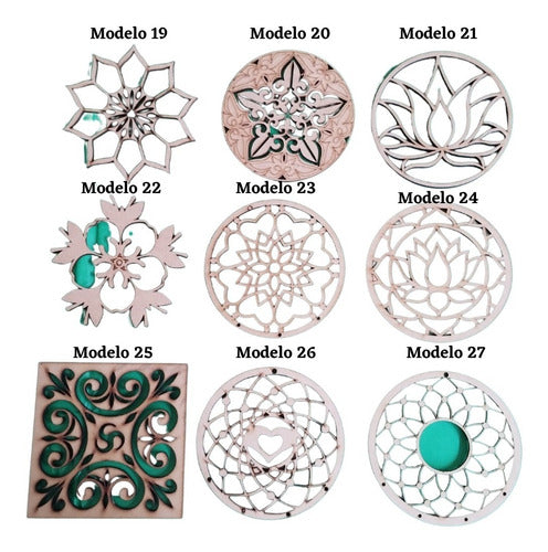 Set of 10 40cm Fibrofacil Mandala Art Pieces 2