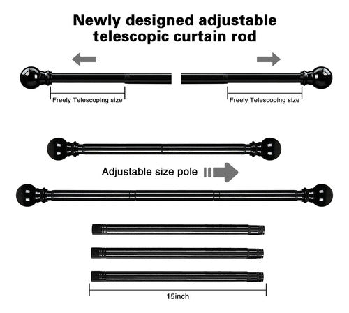 Barra De Cortina Telescopica, 34-68 Pulgadas Y 1 Pulgada De 1