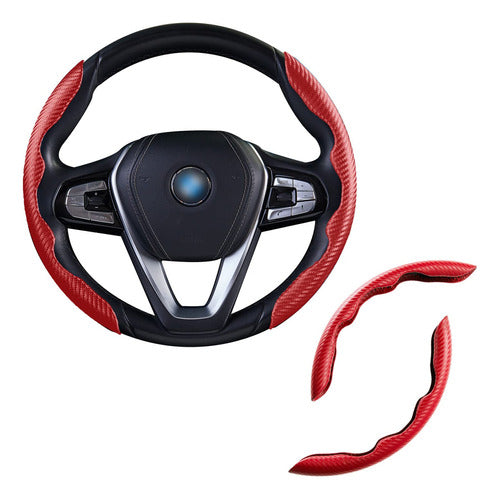 WOCOCN Carbon Fiber Pattern Steering Wheel Cover for Women 0