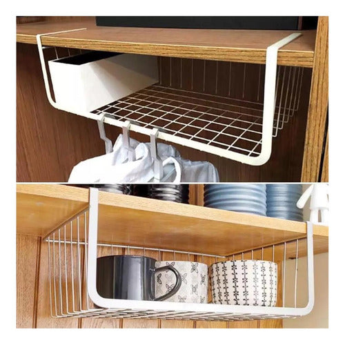 Set of 2 Small Hanging Wire Shelves for Home and Kitchen Organization 1