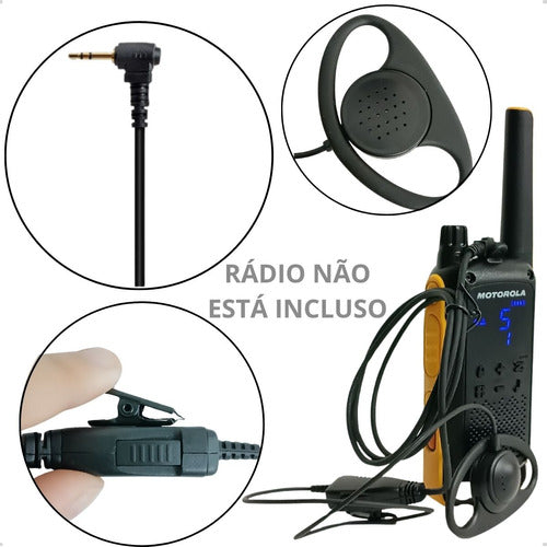 Kit 2 Fone De Ouvido Microfone Radio Comunicador Motorola P1 1