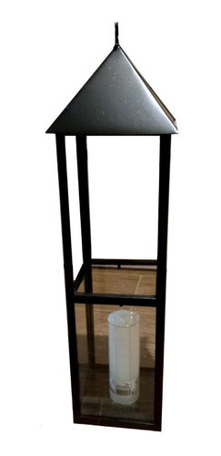 Large Metal Lantern 65cm High Four Waters Rust White Black 0