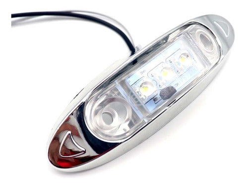 Luz De Cortesia Cromada 3 Leds 12v E 24v P/ Embarcações 0