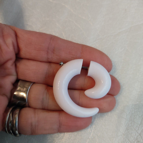 Acrylic Steel Spiral Fake Expander Horn Earrings Piercing 3-4 cm 123