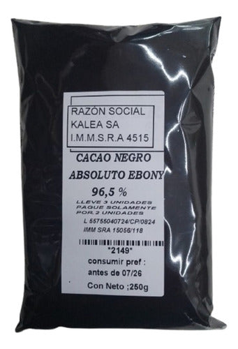 Cacao Negro Absoluto Ebony 96,5 % 250g Lleve 3 Pague Solo 2 0