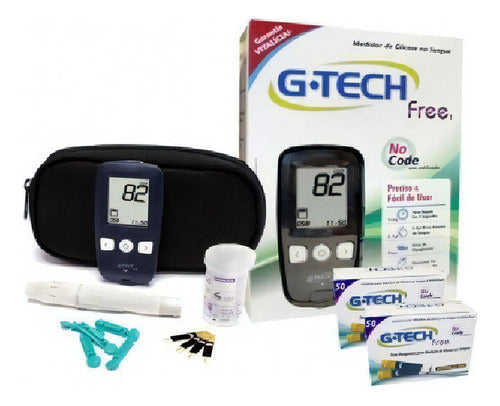 Kit De Dispositivos De Glucosa En Sangre Para Diabetes Gtech Free Con 10 Tiras 0