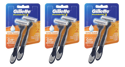 Kit 3 Aparelho Barbear Gillette Prestobarba3 Extra Suave C/2 0