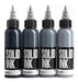 Set Solid Ink Usa Grises 4 Tintas X 1 Oz Tattoo Tatuaje 0