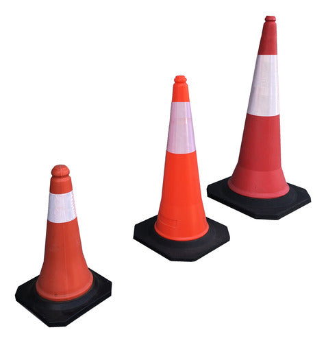 Reflective Road Safety Cone 100cm with Rigid Base in Orange 4