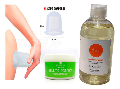 MBURI SPORT Ventosa XL + Crema Tratamiento Celulitis + Aceite Corporal 4