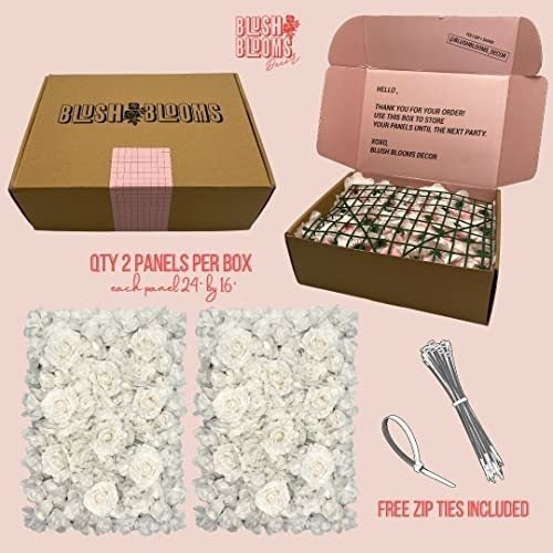 Pack De 2 Paneles De Flores Artificiales Blanco De 60x40 Cm 1