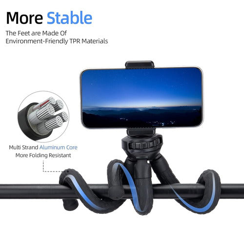 Fotopro Flexible Tripod with Cold Shoe Mount - Lightweight T-Mount 1