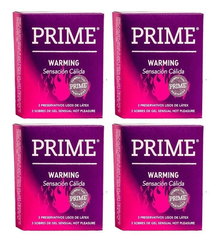 Preservativos Prime 4 Cajitas X 3 Un. Variedad Warming 0