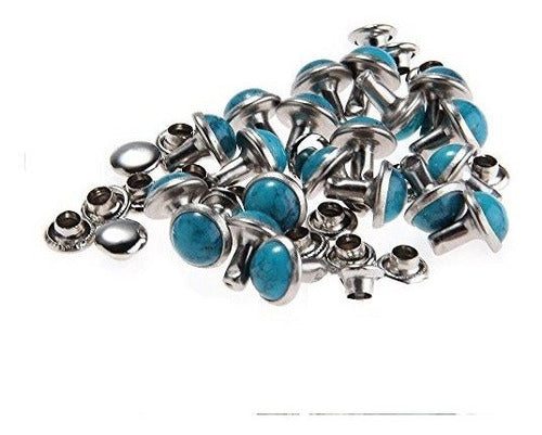 Rubyca 100 Turquoise Blue Rapid Rivets Studs for Leather 10mm 2