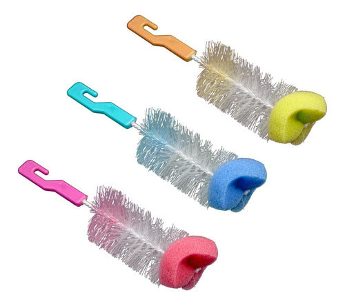 Bottle and Cup Cleaning Brush with Sponge Tip - PVC Bristles - Special Offer 0
