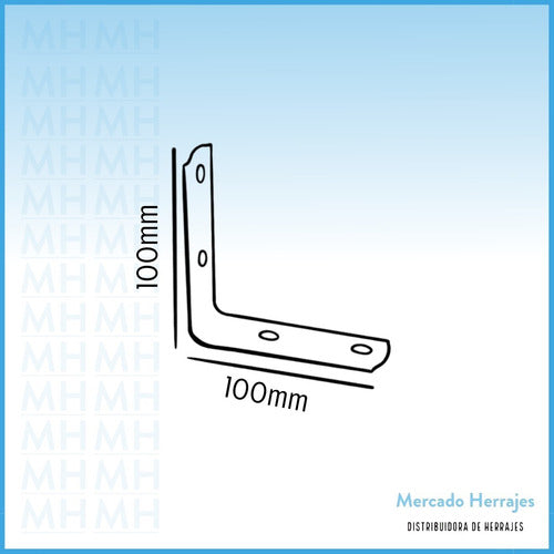 Reinforced Steel Angle Bracket 100x100 - Pack of 50 Units 1