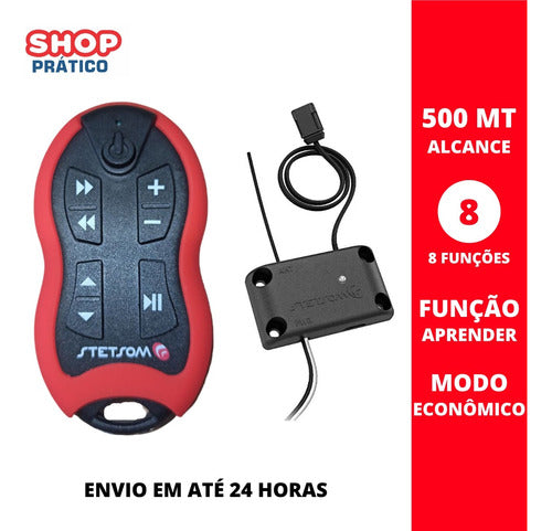 Controle Longa Distância 500m Sx1 Stetsom 8 Funções Vermelho 1