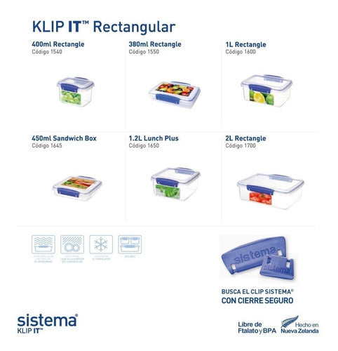 Sistema 3 Klip It 2 Liters Containers Original New Zealand 5