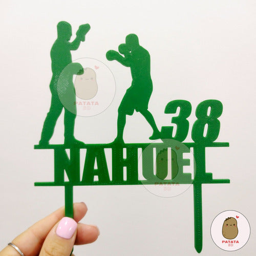 PATATA 3D Cake Topper Adorno Torta - Boxeo Boxeador - Personalizable 2