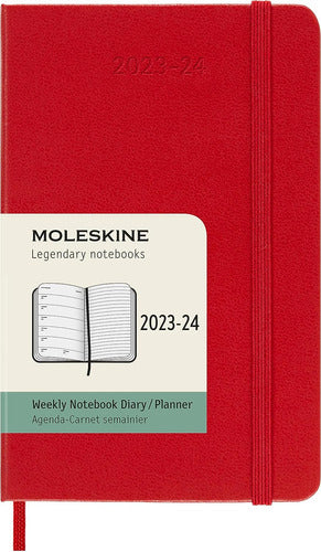 Moleskine 2023-2024 Weekly Planner, 18m, Pocket, Scarlet Red, Hard Cover 0