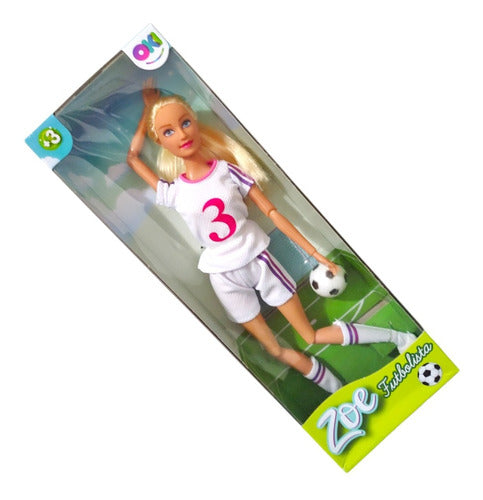 Oki Zoe Muñeca Articulada 30cm Futbolista Con Pelota Futbol 0