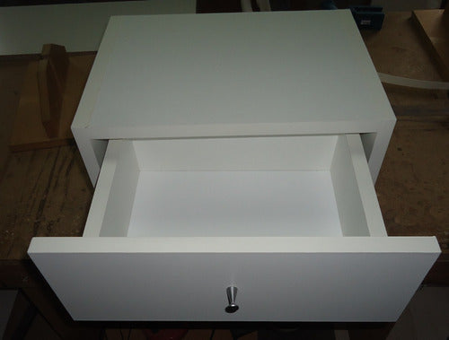 Set of 2 Floating Nightstands with Drawer and Shelf - White 4