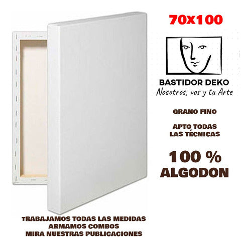 Bastidor Entelado Lienzo Acrílico Oleo Deko 70x100 0