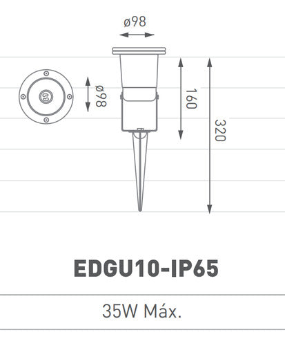 Macroled Combo X5 GU10 Aluminum Socket Stake 35W 2