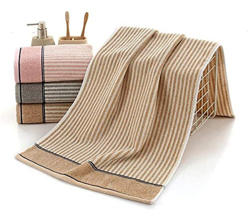 Pidada Hand Towels Set of 2 100% Cotton Stripe Pattern 1