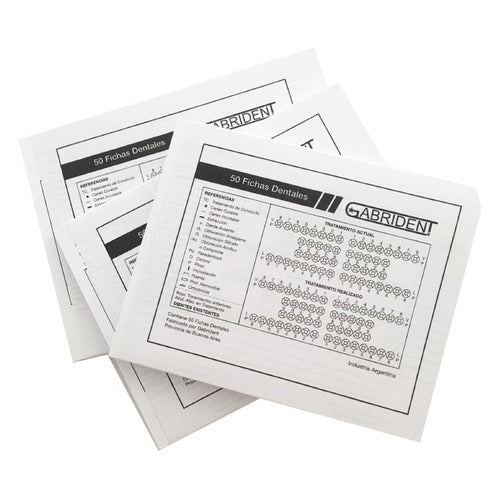 Gabrident Dental Record Cards x 50u - Horizontal Presentation 0