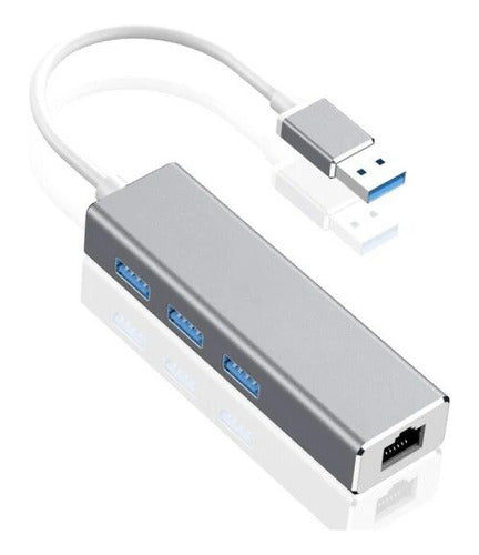 Adaptador Usb A Ethernet (rj45) + 3 Puertos Usb 3.0 0