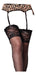 Malena Women's Garters + Fishnet Thigh Highs Lingerie Set 1