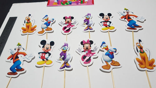 Adorno Cupcake Pinchos Deco Mickey Mouse Y Amigos X12u 0