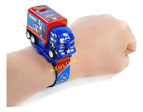 Super Hero Projector Watch Toy Truck Projects 6 Images with Friction Truck 1