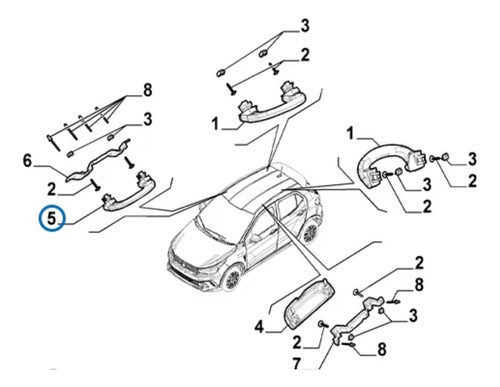 Manija De Techo Delantera Fiat Argo Cronos Original 4