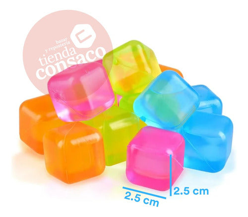Reusable Ice Cubes x 10 Colorful Refrigerant Cubes 3