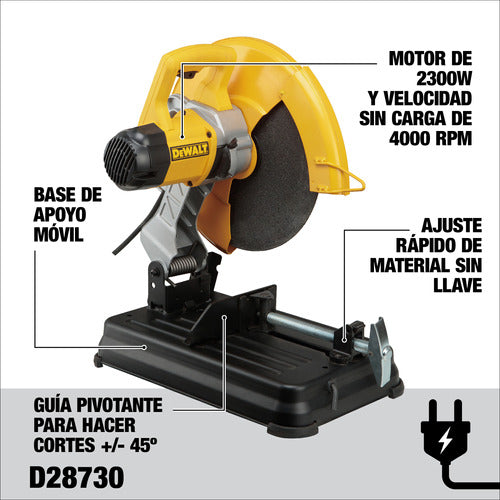 Sierra Cortadora Metal Dewalt D28730 2200w 14'' 3800rpm 220v 5