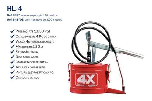 Hydronlubz Graxeira Bomba Manual - 4kg - Frete Grátis 1