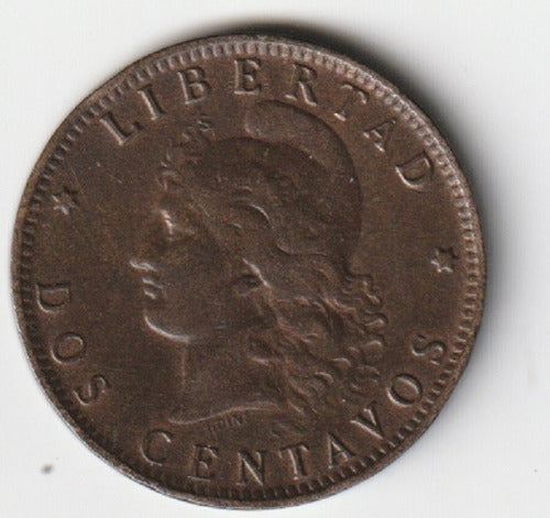 M636 Argentina 2 Centavos Coin 1893 Cj# 34 1