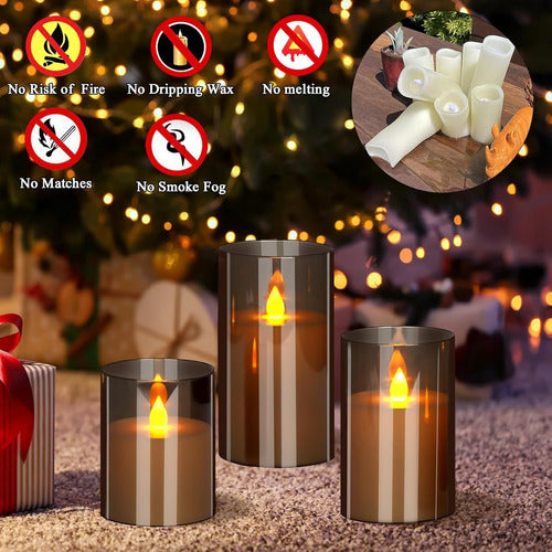 Wemarry Flameless Candles 10cm, 13cm, and 15cm for Decoration 1