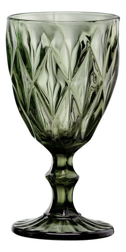Embossed Wine and Water Goblet - Gray 2