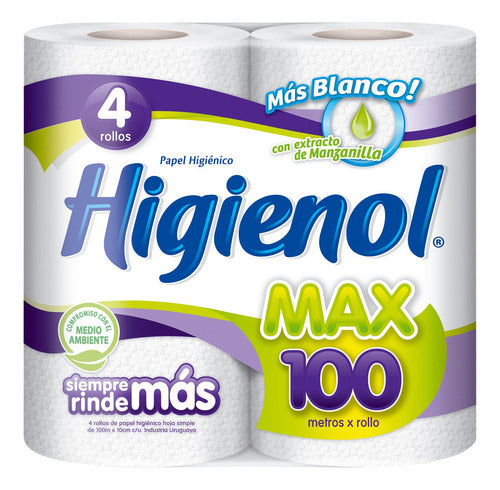 Higienol Max Toilet Paper 100m 80 Rolls 2 Packs 1