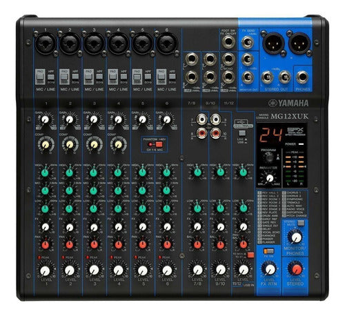 Consola De Audio 12ch Yamaha Mg12xuk, Efectos, Usb 1