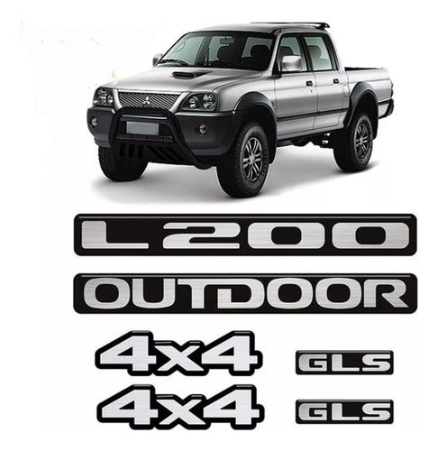 Mitsubishi Kit 6 Emblems L200 Outdoor 4x4 GLS Resinated 0