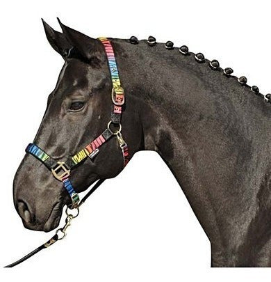 HKM Jacaranda Nylon Horse Muzzle with Halter 1