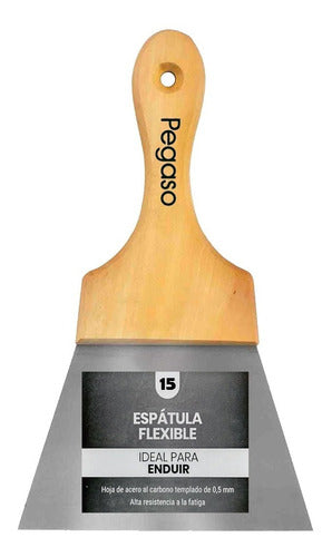 Flexible 150mm Putty Knife with Wooden Handle by Pegaso 0