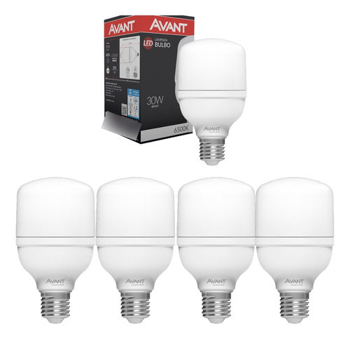 Kit 5 Lâmpadas Led Bulbo Hp 30w Luz Branca 6500k E27 Avant 0