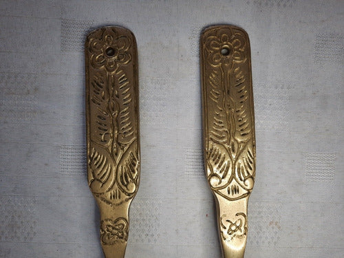 Adornos Cuchara Y Tenedor Bronce Grandes Para Colgar 31 Cm 2