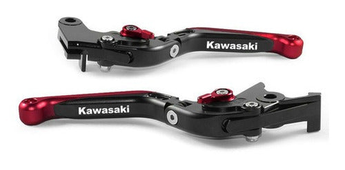 MK MOTOS Red Folding Levers for Kawasaki Ninja 250R & 300R 0