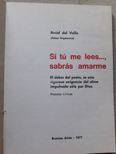 Si Tu Me Lees Sabrás Amarme - Ariel Del Valle Argentina 1977 1